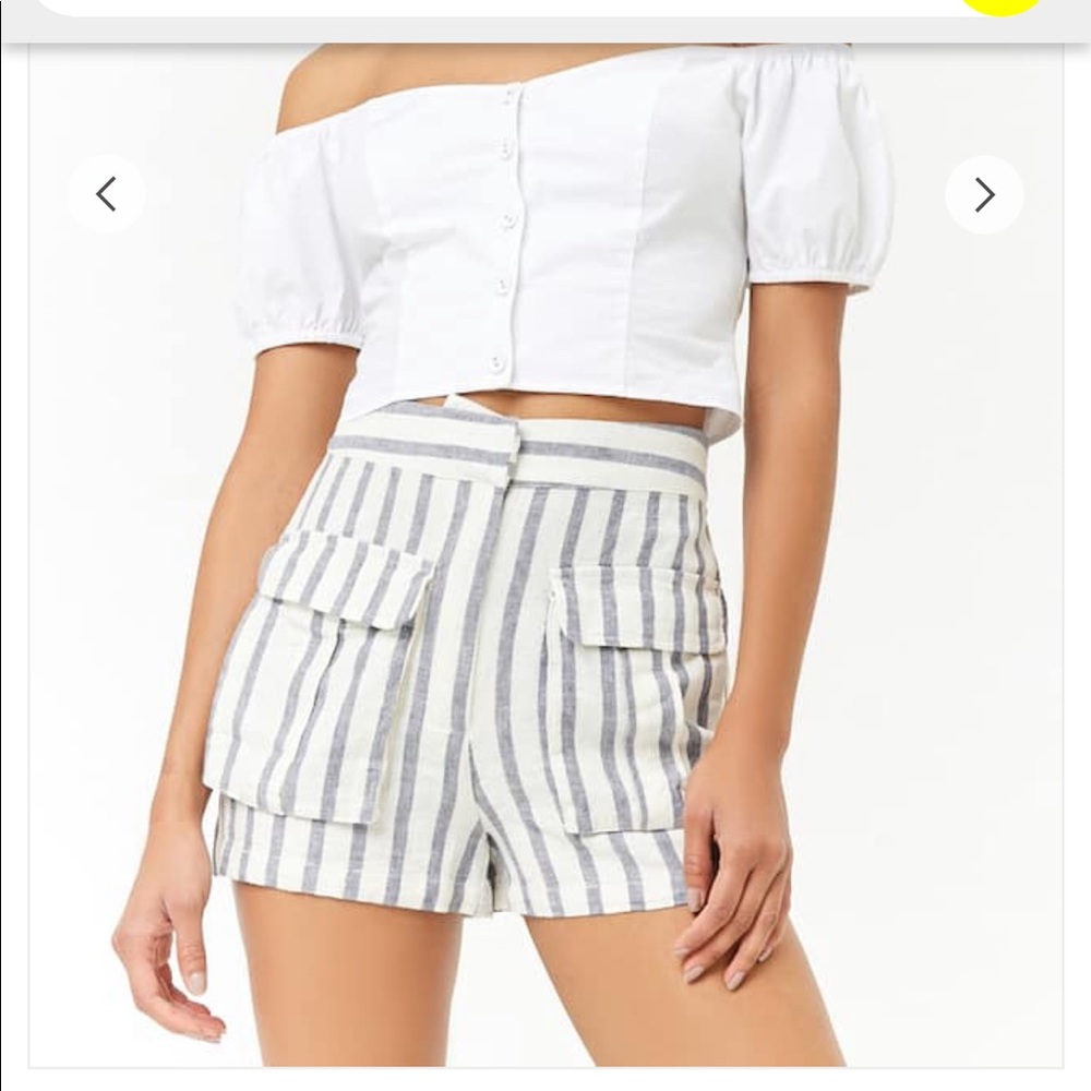 forever 21 stripped casual shorts